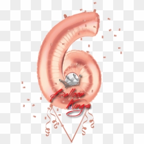 Rose Gold Number - 6 Number Rose Gold Balloon, HD Png Download - gold numbers png