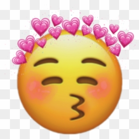 #kiss #emoji #kissemoji #blush #heartcrown - Smiley, HD Png Download - blush emoji png