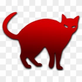 Black Cat,silhouette,small To Medium Sized Cats - Red Cat Silhouette, HD Png Download - cats.png