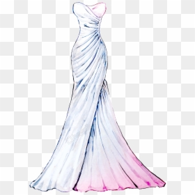 Drawing Wedding Dress Png, Transparent Png - wedding dresses png