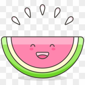 Watermelon Clipart Line Drawing - Cartoon Cute Smile Drawing, HD Png Download - watermelon.png
