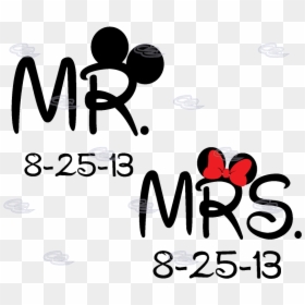 Transparent Mickey Mouse Wedding Clipart - Sr & Sra Mickey Minnie, HD Png Download - disney ears png