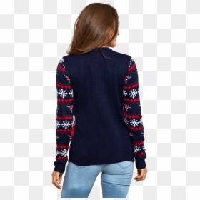 Womens Christmas Sweater - Cardigan, HD Png Download - christmas sweater pattern png