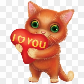 Furry Holding Heart, HD Png Download - happy cat png