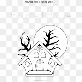 Haunted House Tracing Page - Halloween Colour By Numbers French, HD Png Download - haunted png