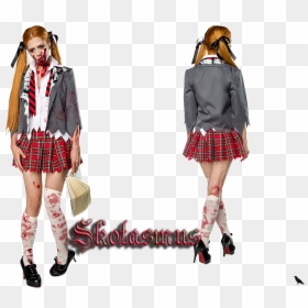 Halloween Costume Zombie Schoolgirl - Dead School Girl Halloween, HD Png Download - school girl png