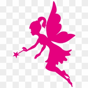 Fairy Png Vector - Pink Flying Fairy Silhouette, Transparent Png - tinkerbell flying png