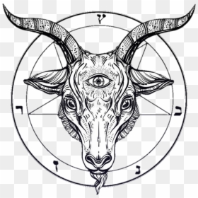 Drawn Horns Png Tumblr - Satanic Goat Head Drawing, Transparent Png - tumblr pictures png
