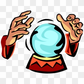 Vector Illustration Of Crystal Ball Gazing With Fortune - Fortune Teller Ball Clipart, HD Png Download - sorcerer png