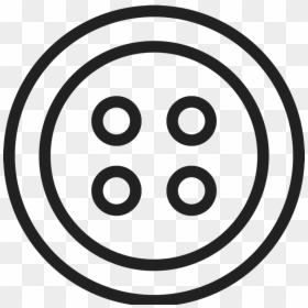 Black And White Button Outline, HD Png Download - sewing button png
