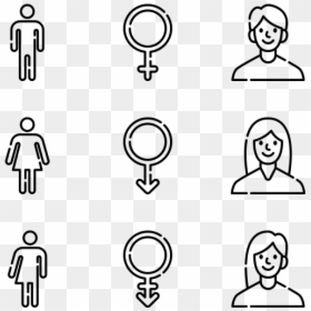 Gender Identity - Line Art, HD Png Download - man and woman png