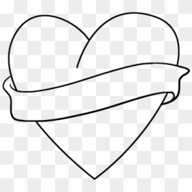 How To Draw - Love Heart Drawing Easy, HD Png Download - heart banner png