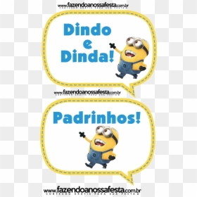 Plaquinhas Divertidas Dos Minions Minion Party, Tent - Plaquinhas Cha De Bebe Padrinhos, HD Png Download - minions party png