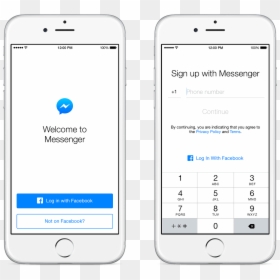 Messenger Sign Up Ios - Facebook Messenger Iphone Login, HD Png Download - iphone message png