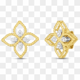 Roberto Coin Princess Flower Small Open Diamond Earrings - Diamond Earrings Small, HD Png Download - diamond earrings png