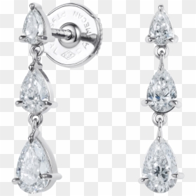 Trilogy Pear Shape Diamond Earrings - Pearshap Earring, HD Png Download - diamond earrings png