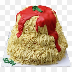 Spaghetti With Tomato Sauce Cake, Chocolate Cake Decorated - Spaghetti Cake, HD Png Download - birthday cake emoji png
