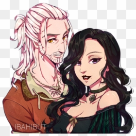 “papa Geralt & Mama Yennefer - Geralt Of Rivia Anime Art, HD Png Download - geralt png