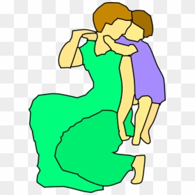 Clipart Cartoon Child Hugging Mother - Mom Clipart, HD Png Download - hugging png