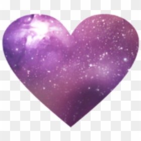 Purple Heart Galaxy Hearts Cute Pink Purple - Galaxy On Heart Shape On Transparent Background, HD Png Download - purple emoji png