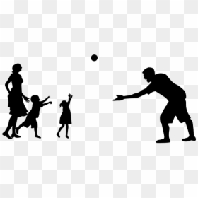 Boy Child Dad - Silhouette People Playing Png, Transparent Png - child playing png