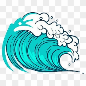 #sea #wave #blue #freetoedit #귀여운 #picsart #cute #kawaii - Cute Wave Clipart, HD Png Download - blue waves png