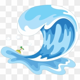 Transparent Waves Clipart - Wave Sea Cartoon Png, Png Download - blue waves png