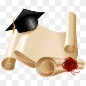 Download And Hatpicture Clipart - Diploma Png, Transparent Png - graduation cap and diploma png