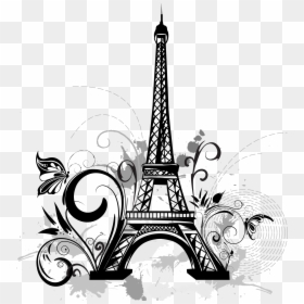 Tattoo Wall Eiffel Decal Tower Drawing Clipart, HD Png Download - eiffel tower drawing png