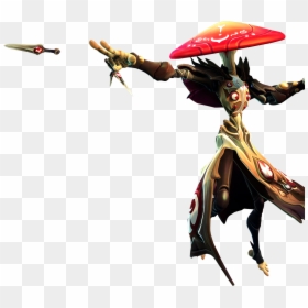 A Figure With A Mushroom-shaped Head Is Jumping And - Battleborn Characters Miko, HD Png Download - battleborn png