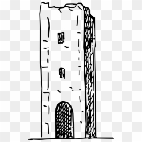Line Art,area,monochrome Photography - Fort Tower Gate Clipart, HD Png Download - eiffel tower drawing png
