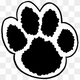 Paw Print Clip Art In Black And White Transparent Png - Bear Paw Print Clip Art, Png Download - white paw png