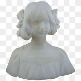 Hand Carved Marble Bust Of A Young Girl-19th C - Bust, HD Png Download - marble bust png