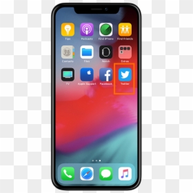 Iphone Ios 12 Home Screen, HD Png Download - holding iphone png