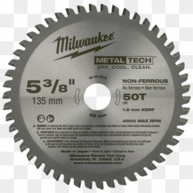 135mm 50 Teeth Non Ferrous Metal Circular Saw Blade - Circular Saw Blade Bosch, HD Png Download - circular saw blade png