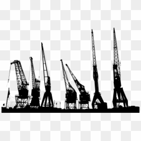 Cranes, Industrial, Construction, City, Cityscape - Vektor Alat Berat Png, Transparent Png - construction silhouette png