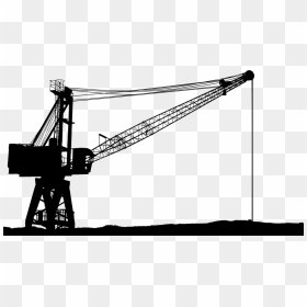 Crane, Construction, Silhouette, Build, Hoist, Carry - Sketsa Gambar Crane, HD Png Download - construction silhouette png
