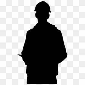 Male Construction Worker Silhouette Transparent Background - Silhouette, HD Png Download - construction silhouette png