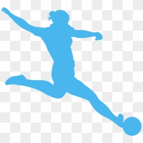 Soccer Silhouette Color Girl, HD Png Download - soccer player silhouette png