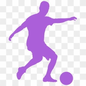Purple Soccer Player Clipart, HD Png Download - soccer player silhouette png