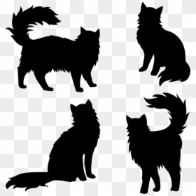 Cat Silhouettes, Furry, Cat, Tail, Cute, Domestic, - Cat, HD Png Download - black cat silhouette png