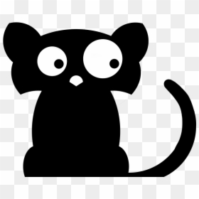 Black, Cat, Cute, Silhouette, Stencil, Animal, Kitty - Black Cat, HD Png Download - black cat silhouette png