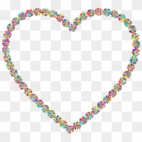 Flower Heart Necklace Shape - Transparent Love Heart Outline, HD Png Download - flower shape png