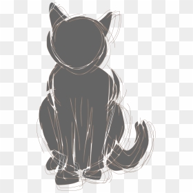 Gato Negro A Lapiz, HD Png Download - black cat silhouette png