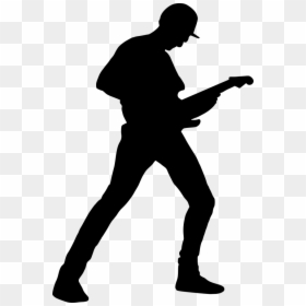 9 Electric Guitar Player Silhouette - Guitar Player Silhouette Png, Transparent Png - soccer player silhouette png