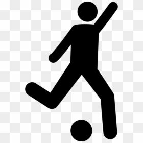 Football Player Attempting To Kick Ball Svg Png Icon - Football Player Icon Png, Transparent Png - soccer player silhouette png