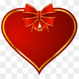 Transparent Christmas Bow Png - Christmas Heart Clipart, Png Download - gold christmas bow png