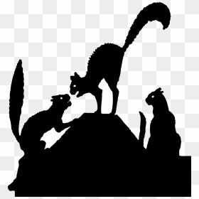 Cat Silhouette Outline - Cat Fight Clipart, HD Png Download - black cat silhouette png