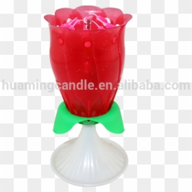 Rose Unrotate Flower Shape Music Birthday Candle - Vase, HD Png Download - flower shape png
