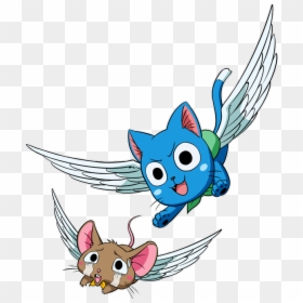 Happy The Cat And A Mouse Preview - D Écran Fairy Tail Happy, HD Png Download - fairy tail happy png